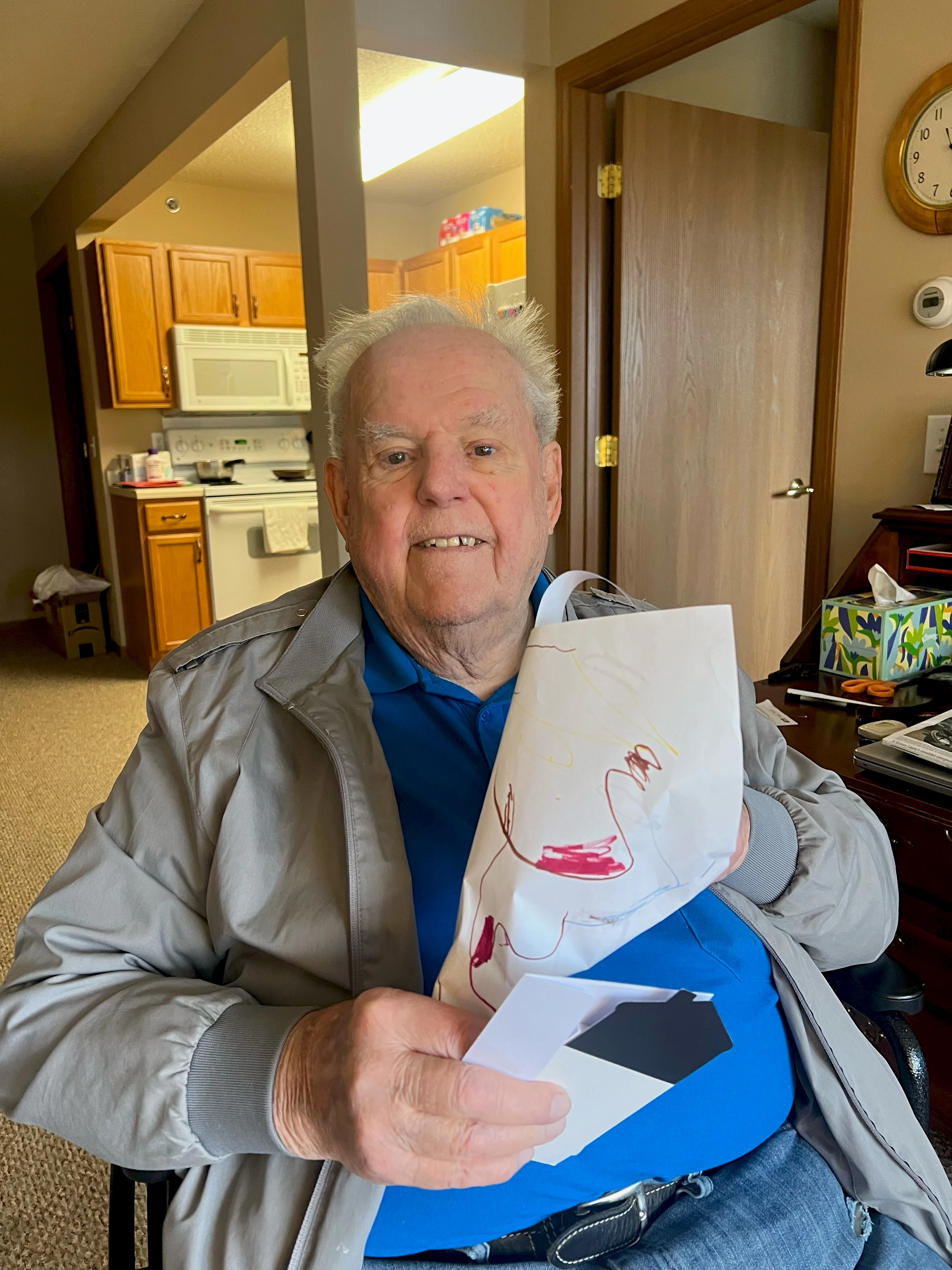 Our Senior Care client, Larry of Burnsville, enjoyed his May Basket and said it brought back many fond memories.