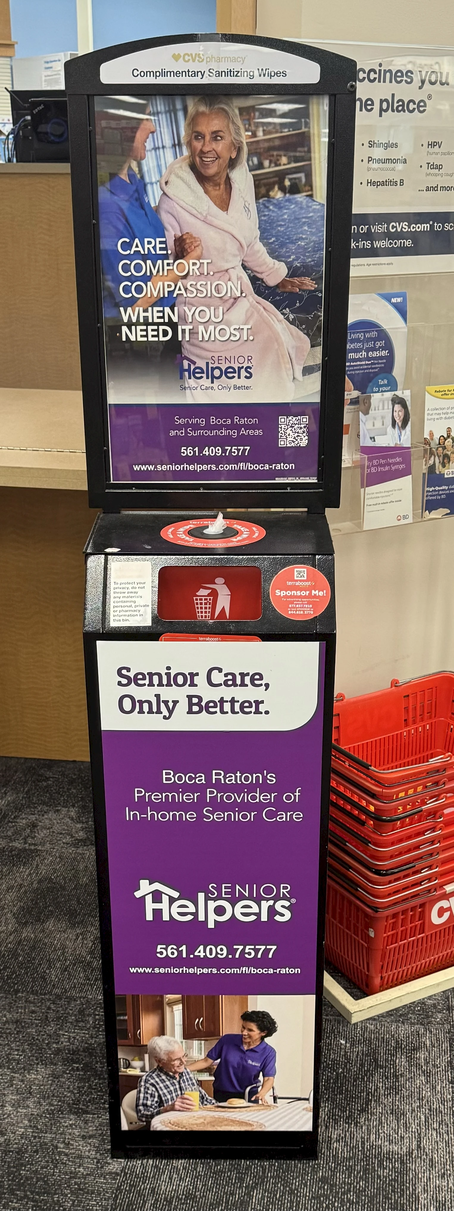 Keeping our community safe and healthy! Check out the Senior Helpers of Boca Raton sanitation station at CVS!