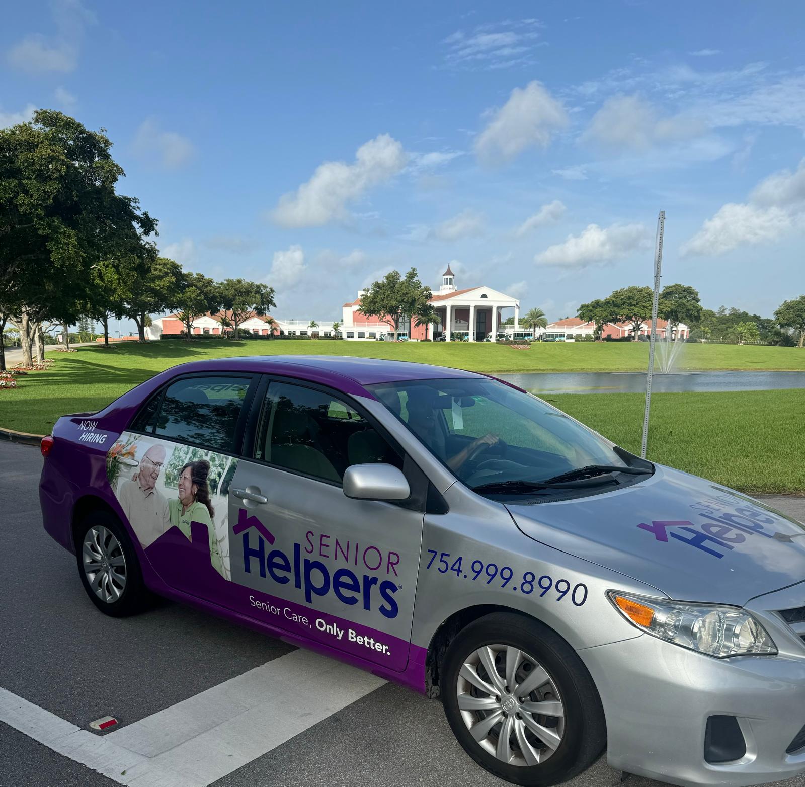 Spot our Senior Helpers car in Century Village, Deerfield Beach? Give us a wave and say hello!