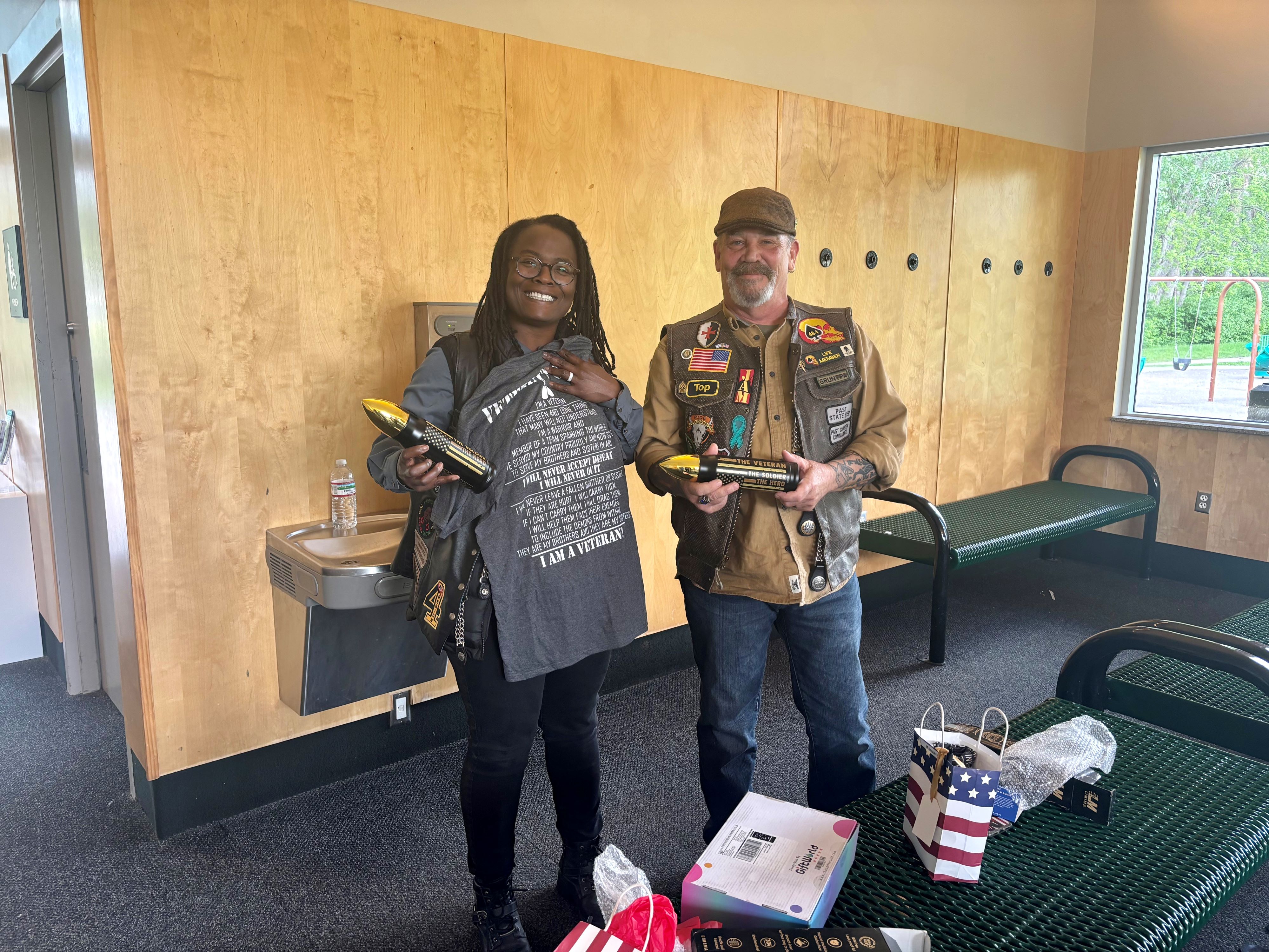 Some of our guests enjoying their goodie bags from our memorable Veterans Appreciation Month event!