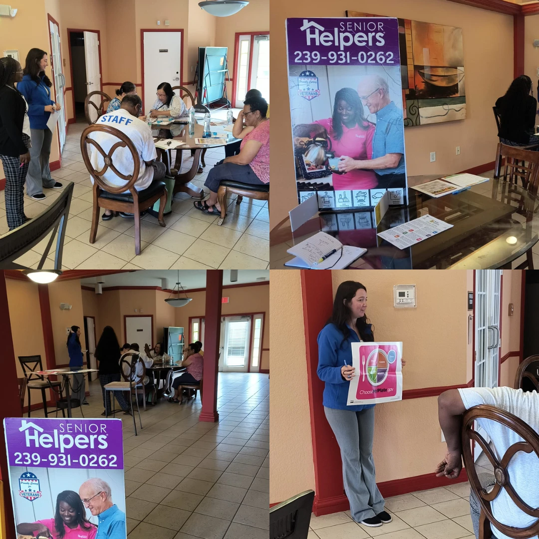 We're thrilled to announce that Senior Helpers, in partnership with Harry Chapin Food Bank, recently brought nutrition classes to residents at Mariner's Landing in Fort Myers!  Our mission is to connect communities with valuable resources, enhancing quality of life and empowering individuals to thrive. By providing access to nutrition education, we're helping individuals make informed choices about their health and wellbeing.  Let's work together to build stronger, healthier communities!