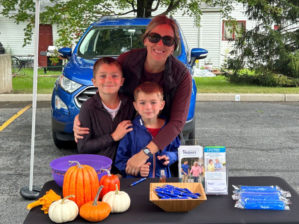 Kelsey and the boys. Our owner Jim's wife Kelsey and their sons came out to support us at a booth at the Clarence Hollow's Farmers market!