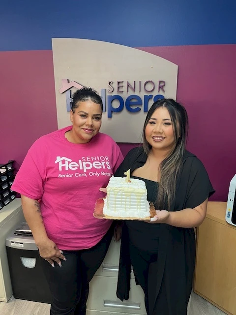 We would like to recognize our wonderful staff, Annalyn Miller, our Client Services Manager and Monica Hill, our Office Administrator/Caregiver, on their one-year anniversary. We appreciate the dedication to Senior Helpers and always making sure that our clients receive the best care possible. We are so lucky to have such a wonderful team! Thank you Annalyn and Monica for all you do!