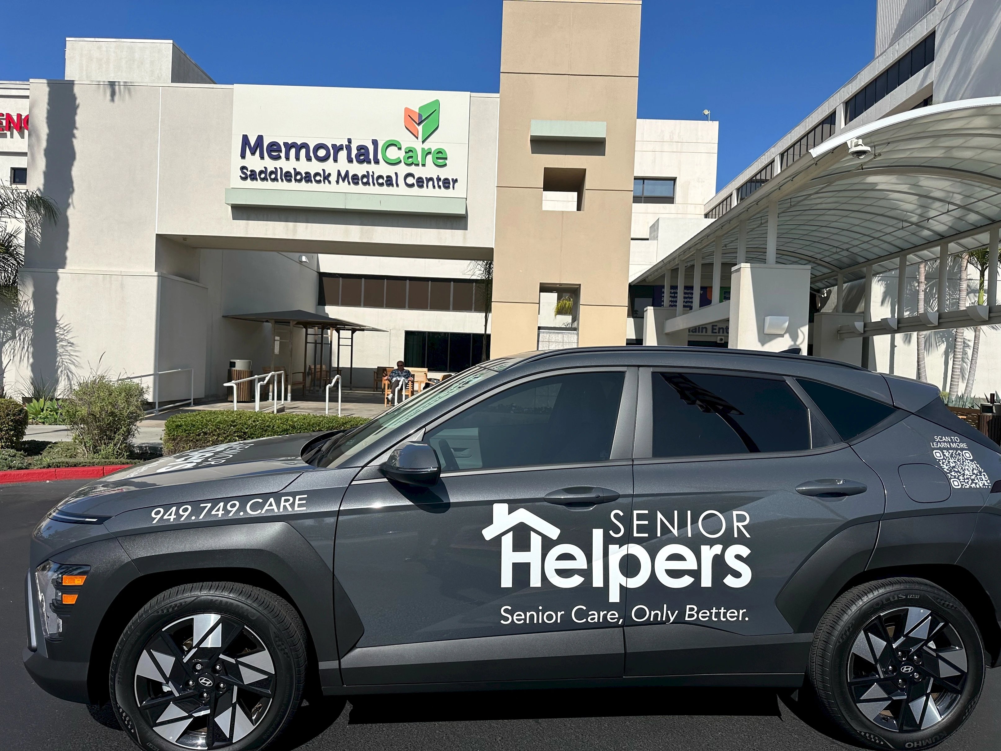 Where’s Kona?  Today, she was spotted visiting our friends at Saddleback Medical Center in Laguna Hills.  Hardest working car in home care!