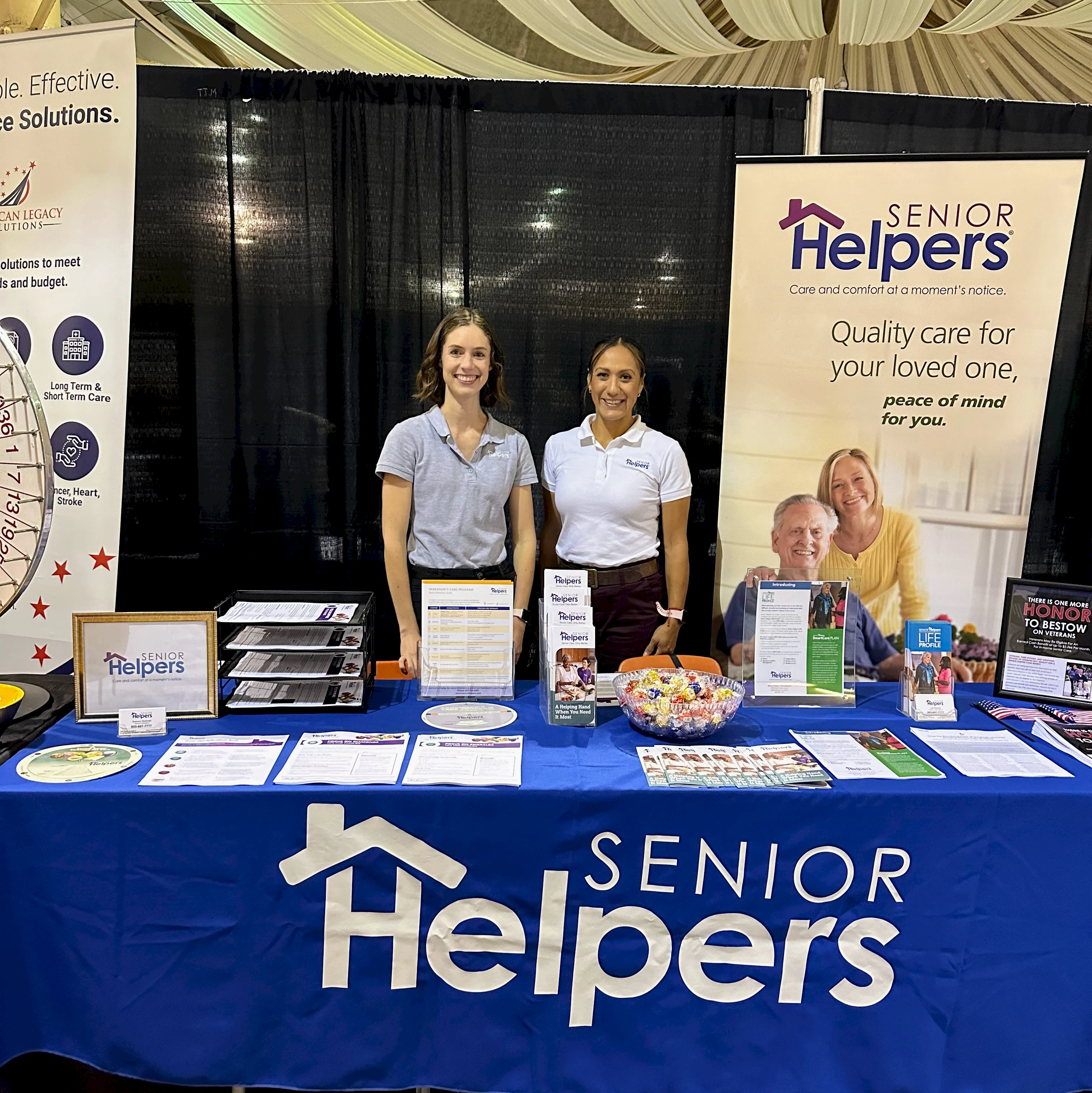 Director of Operations Shannon Workman and Client Services Director Liah Ramirez at the 2024 Senior Fair Expo of Santa Barbara. Over 1,000 local seniors attend this active aging health fair. We were excited to share how we are improving the lives of seniors at home through our tailored services.