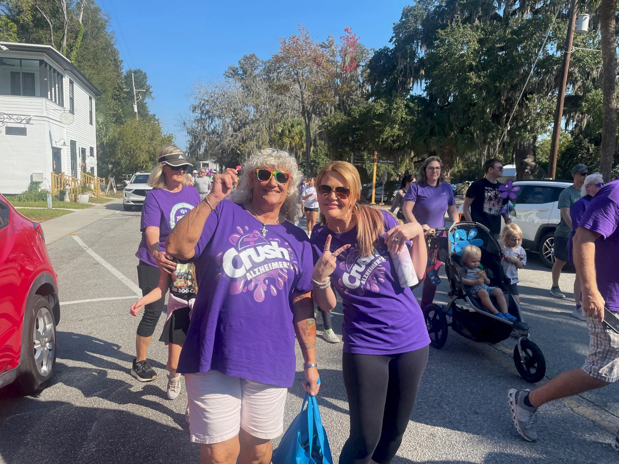 Friends and families showed up to support this year's Walk to End Alzheimer's disease with Senior Helpers.