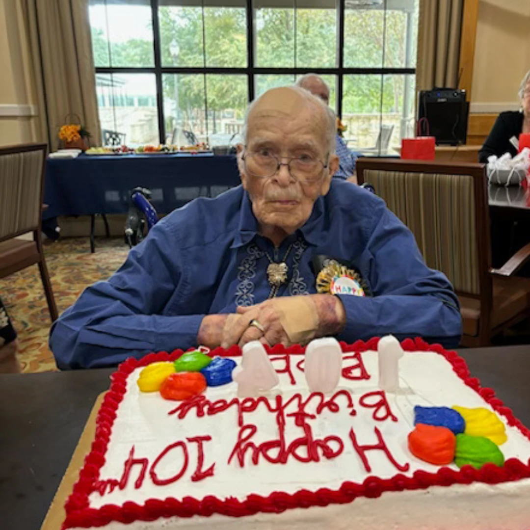 We celebrated our client Bob Sproull's 104th birthday with a party! Bob is a proud Veteran and was a licensed dentist after serving his country in the Army.