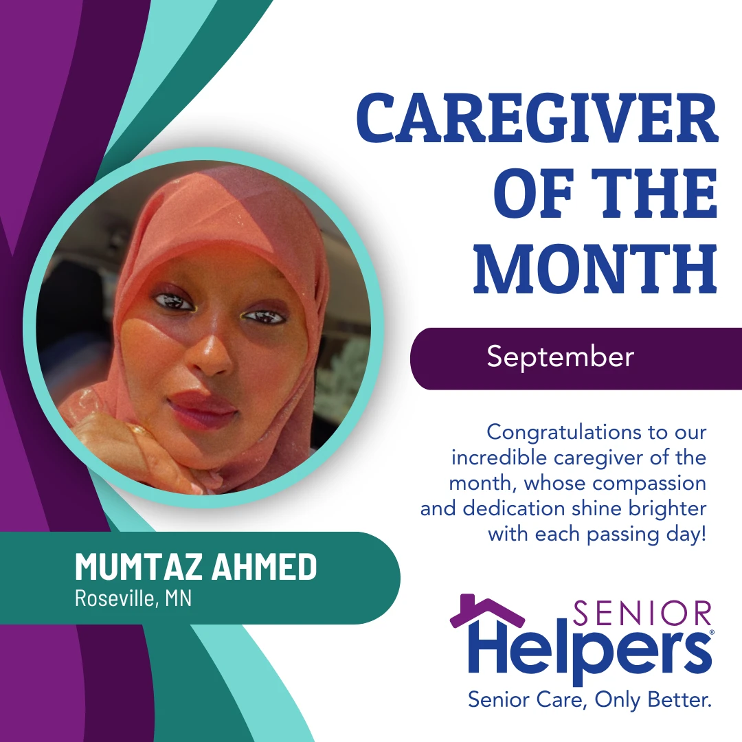 Please join us in celebrating Mumtaz as our September 2024 Caregiver of the Month! She has consistently gone above and beyond in providing compassionate care to our clients. Outside of work, Mumtaz enjoys reading, spending time with her family, and cooking some amazing meals. Congratulations Mumtaz!