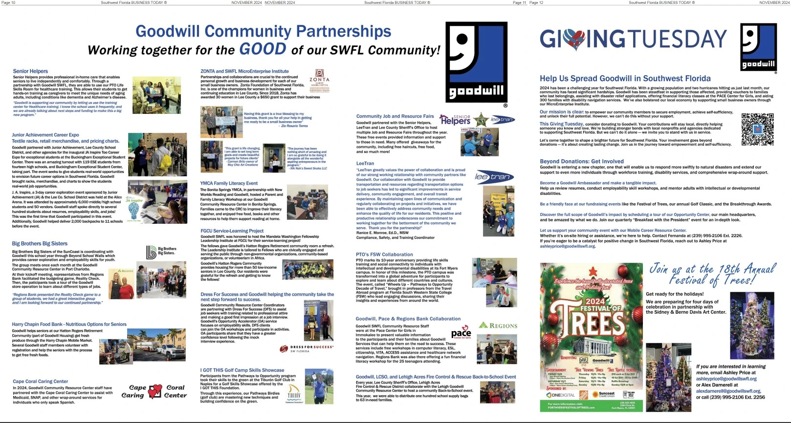 We are honored to receive recognition for our partnership with Goodwill, where we collaborated to host multiple job and resource fairs to support our community.