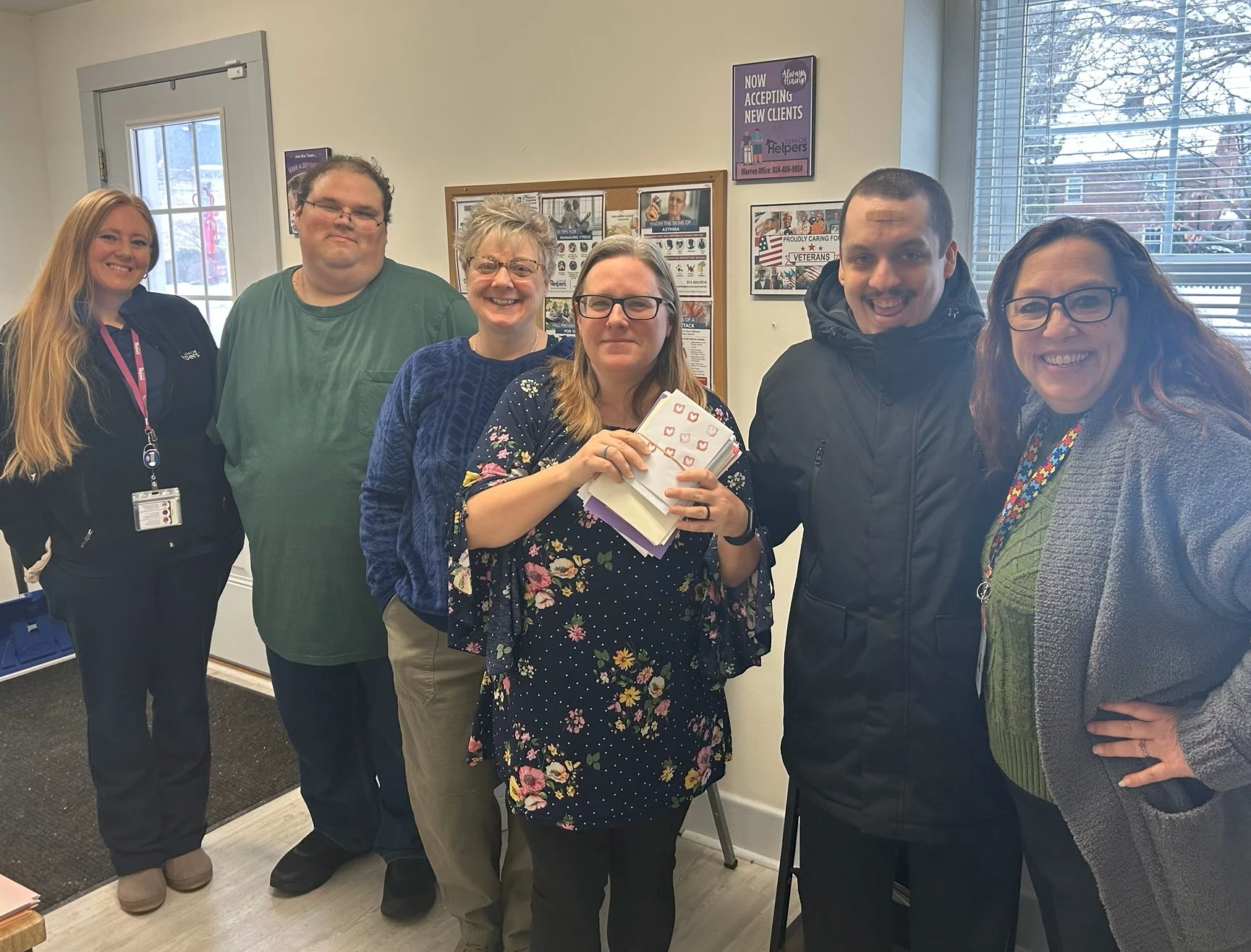 One of the MANY Special Deliveries during our Dear Senior Card Drive!  Our friends from the Barber Institute - Bollinger Campus (Warren, PA)