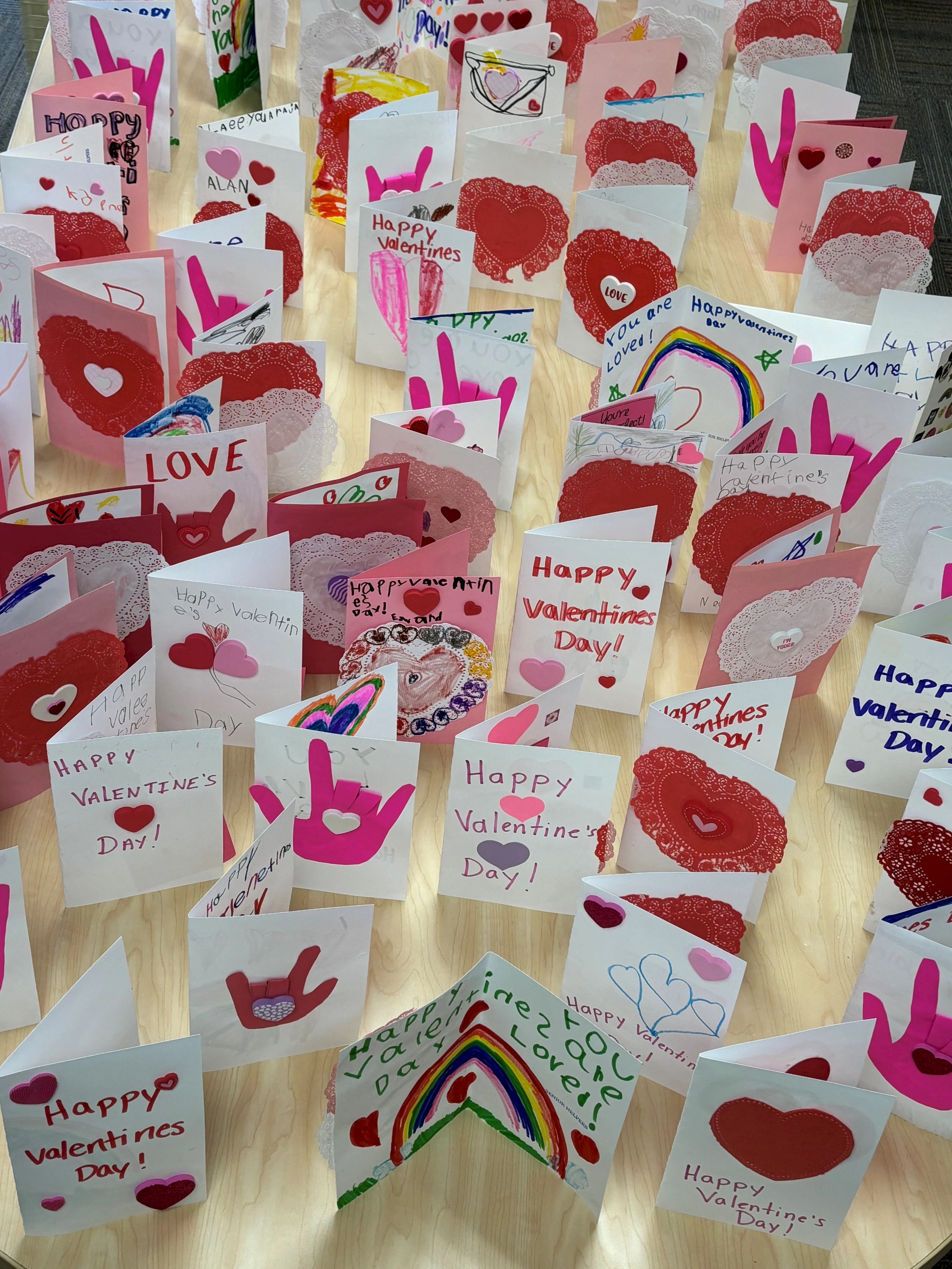 Our Dear Senior Valentine’s Day Card Drive—making and delivering Valentines to our community’s seniors this week—was a big success! A special thank you to Kaitlin McBride and her wonderful kindergarten classes for these awesome Valentines—you made so many of our seniors smile! It was truly heartwarming to share the love! XOXO